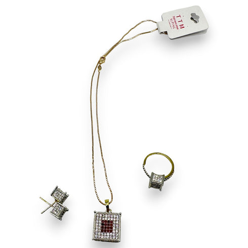Cube Dior Charm Jewelry Set - D72 - 2
